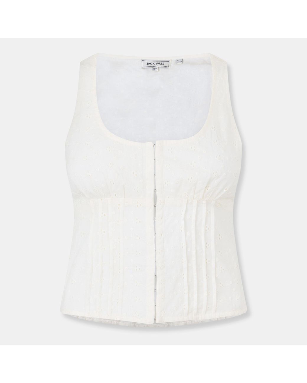 Jack Wills White Broderie Corset Top