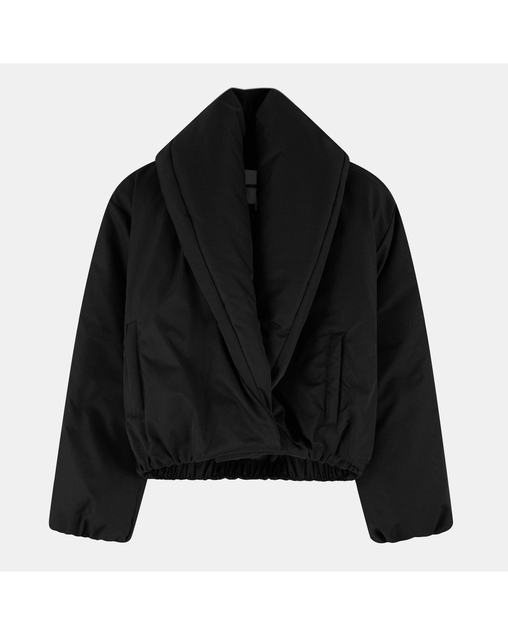The Couture Club Black Oversized Faux Fur Long Sleeve Bomber Jacket