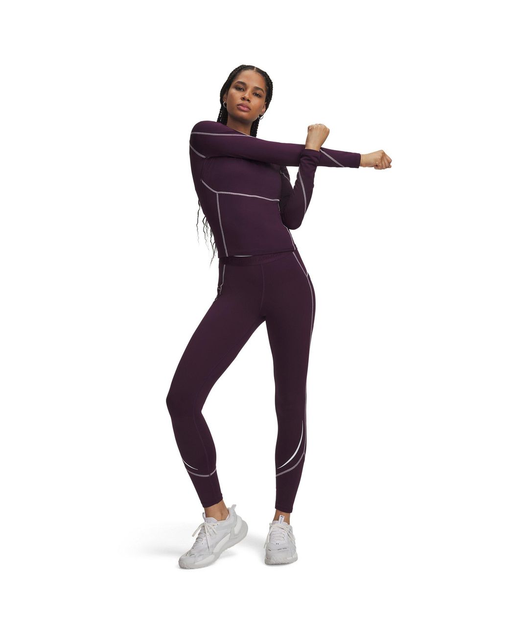 Under Armour Purple Ua Coldgear Elt Leg Ld64