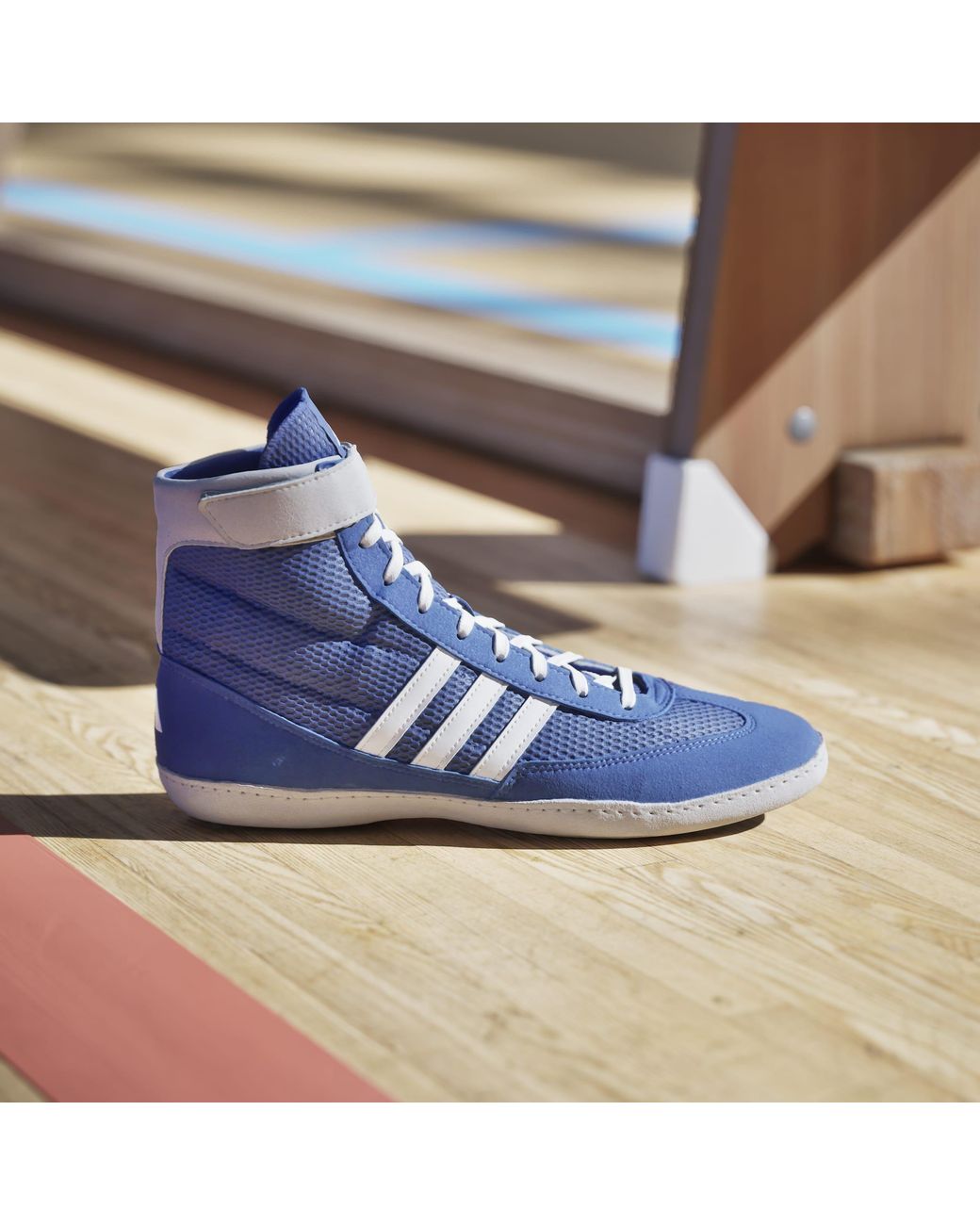 Adidas Blue Combat Speed 4 Wrestling Shoes for men