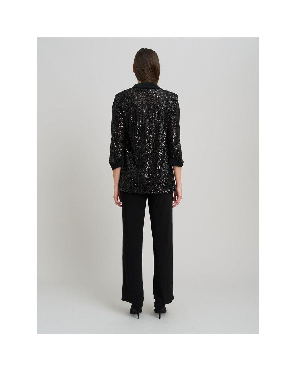Gina Bacconi Black Jette Sequin Three Piece Trouser Suit