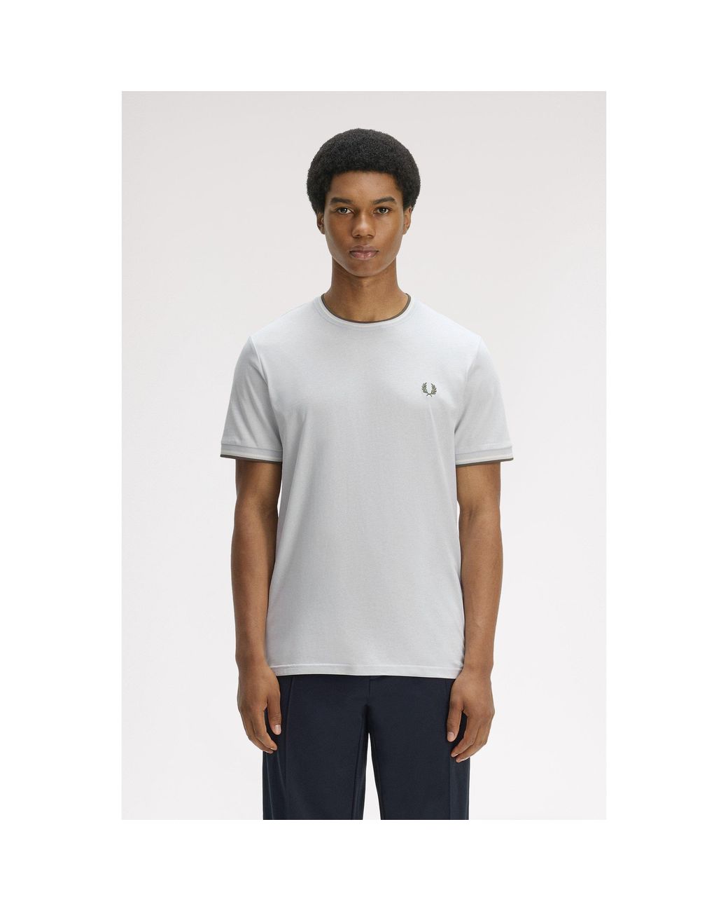 Fred Perry White Twin Tipped T-Shirt for men