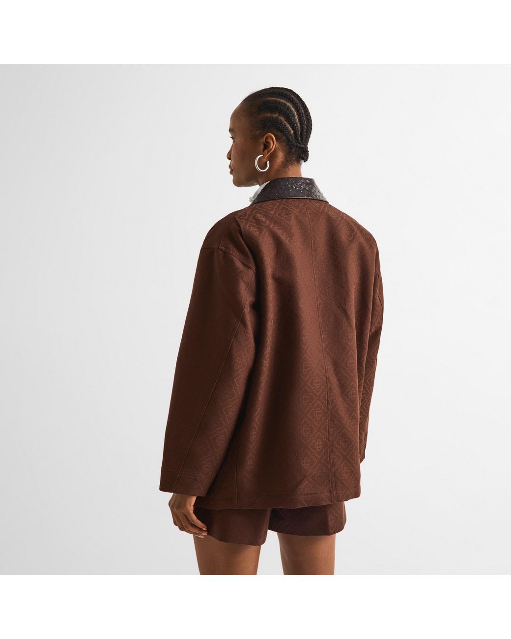 Casablanca Brown Cotton Oversized-Fit Barn Jacket