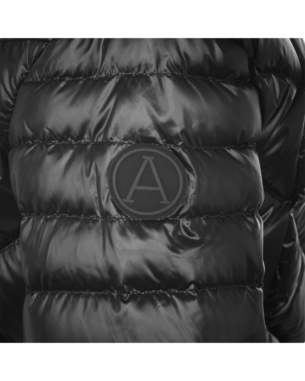 ARCTIC ARMY Black Aurora Belted Hooded Long Sleeve Short Puffer Jacket