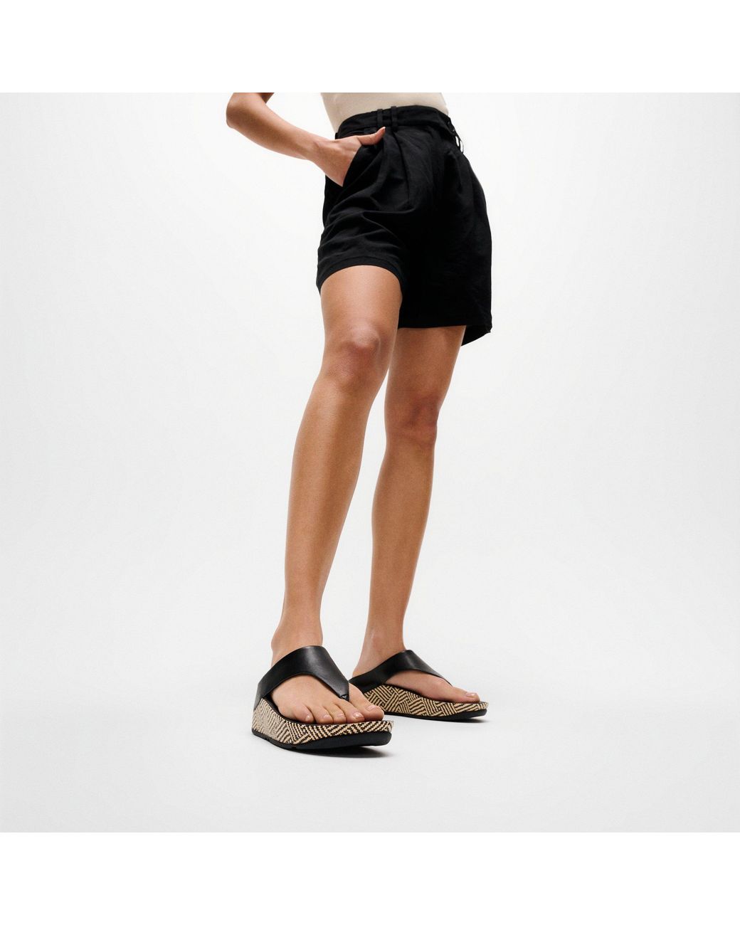 Fitflop Black Lulu Lux Graphic-Weave Sandals