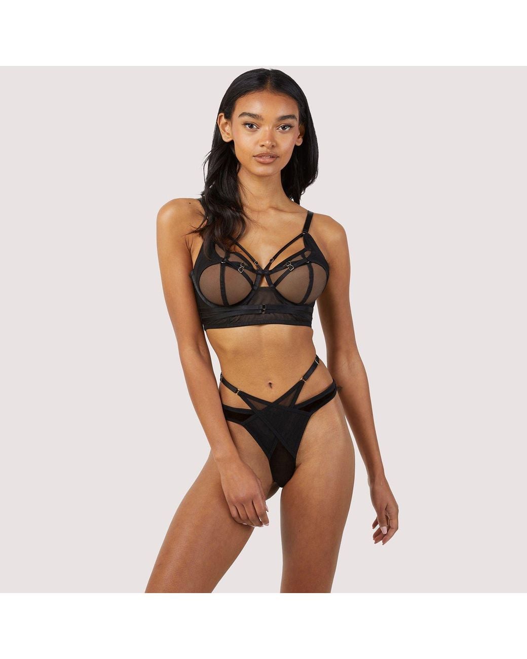 Playful Promises Black Eddie Crossover Thong