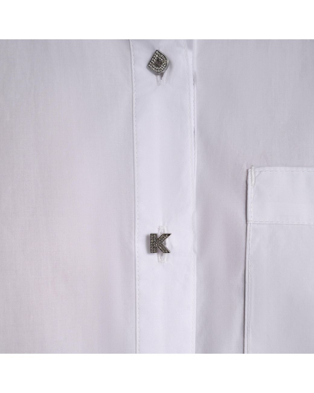 DKNY Purple Jeans Poplin Shirt W/ Rhinestone Buttons & Stepped Hem