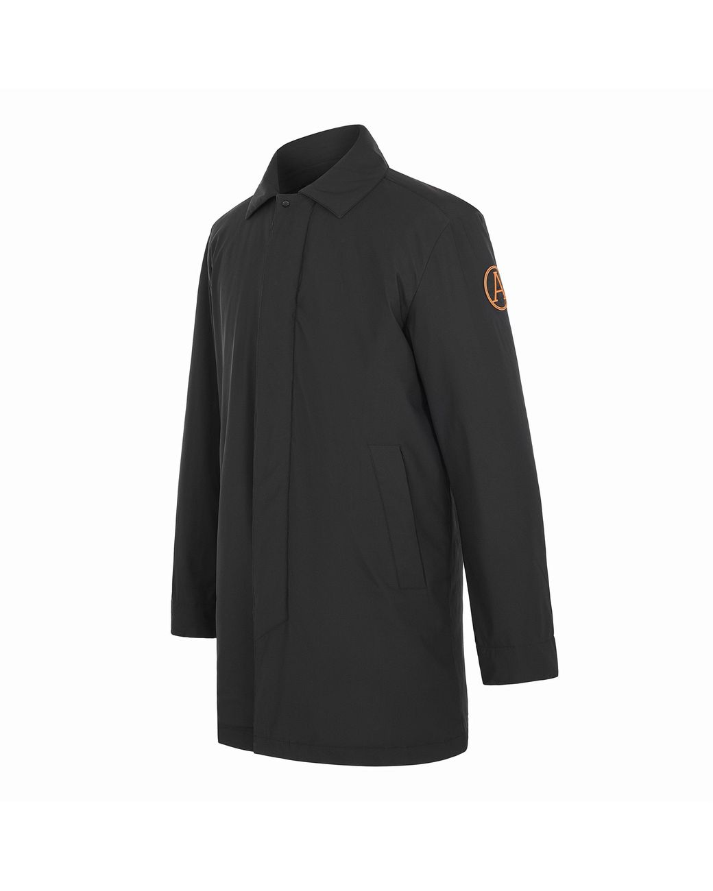 ARCTIC ARMY Black Long Weather-Resistant Overcoat for men