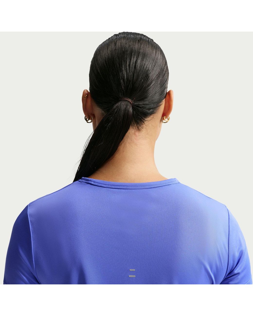 Nike Blue Tempo Dri Fit Short Sleeve Running Top