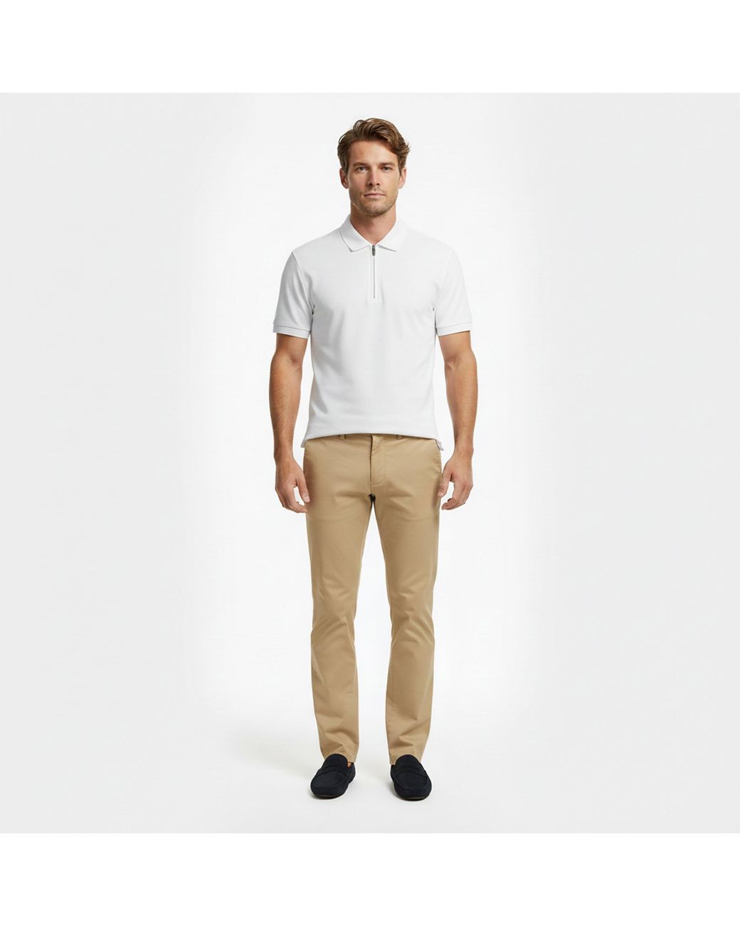 Tommy Hilfiger White Dc Zipped Short Sleeve Polo Shirt for men