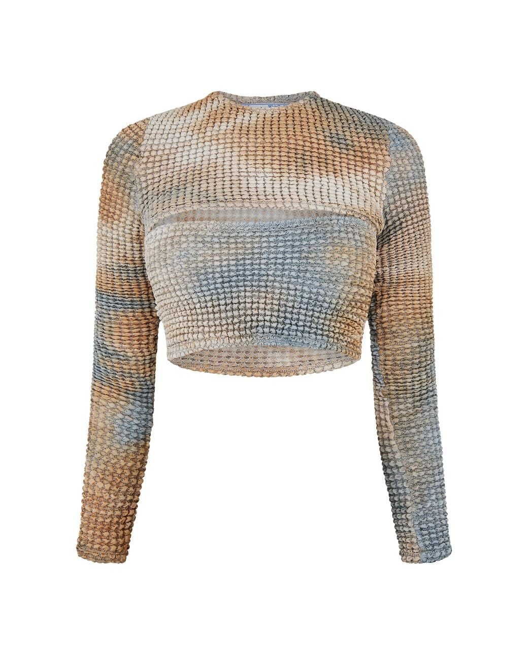 Off-White c/o Virgil Abloh Gray Tie-Dye Relaxed Fit Cut Out Top