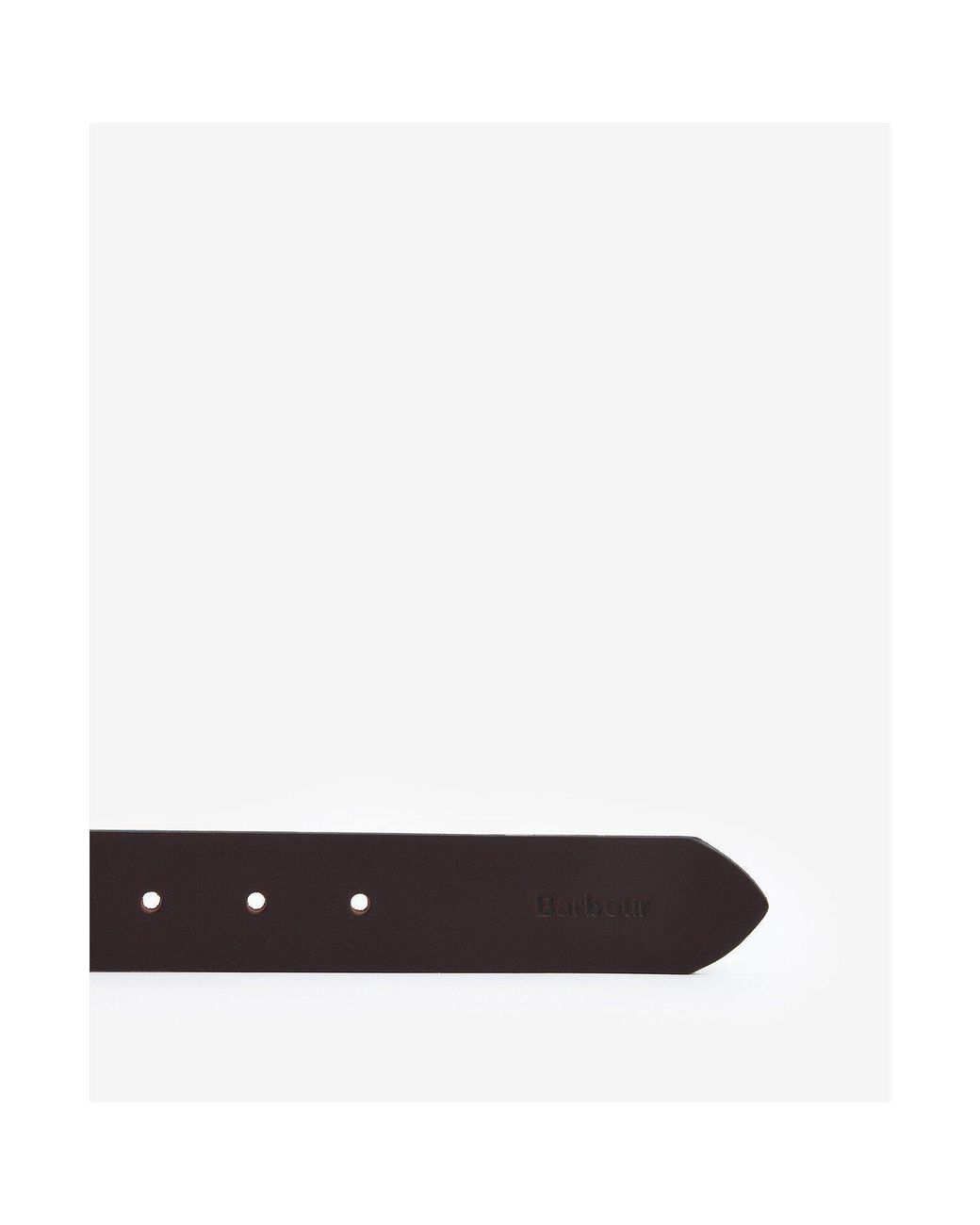Barbour Brown Esk Leather Belt Size: L for men