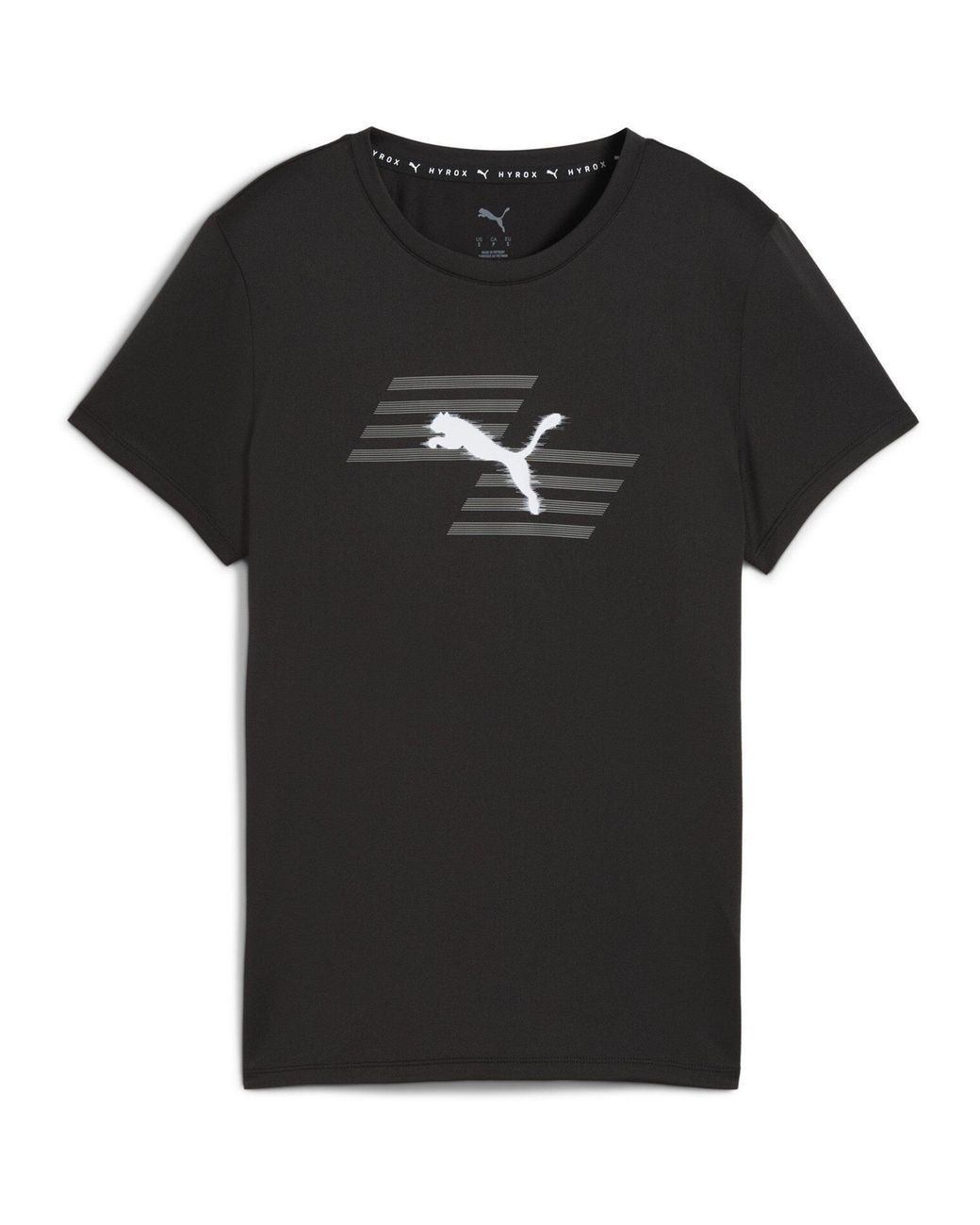 PUMA Black Hyrox Short-Sleeve Performance Gym Top