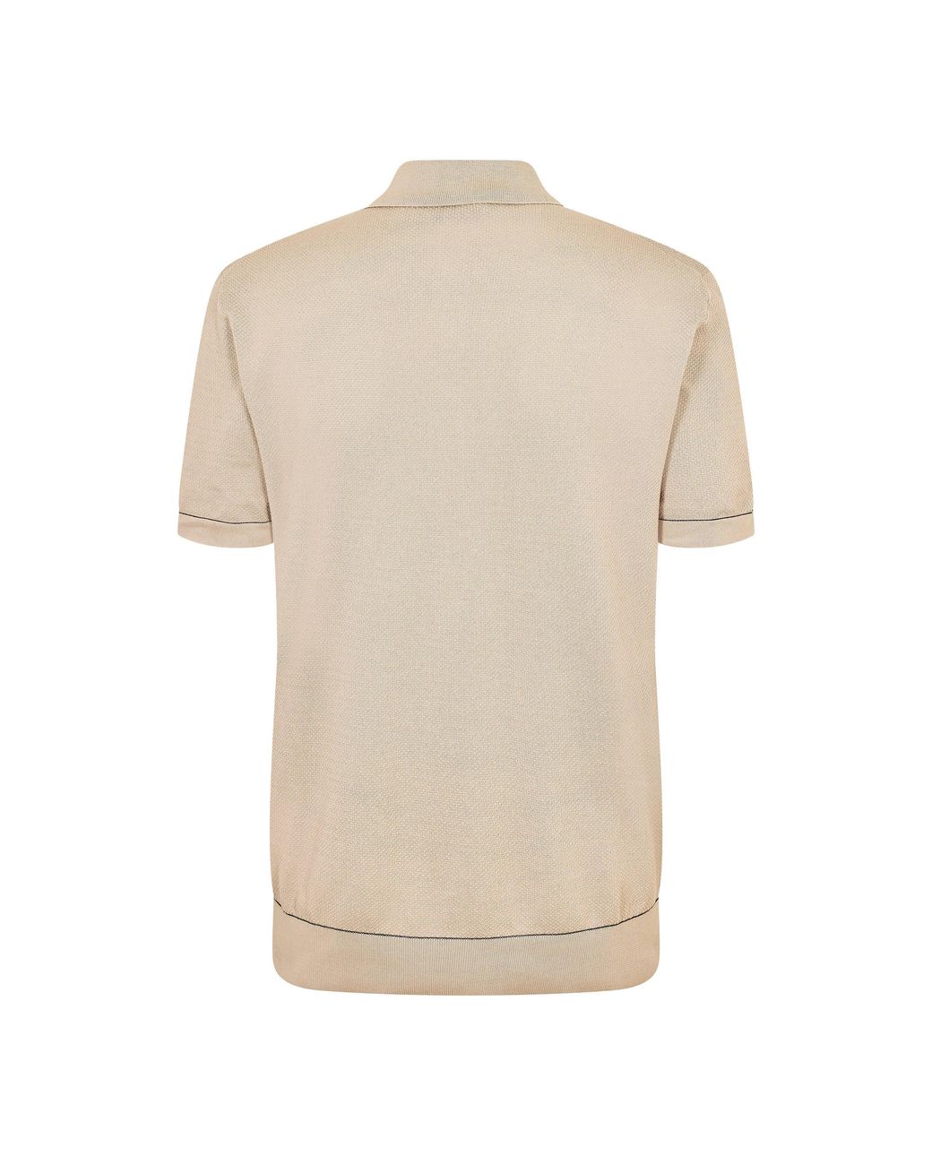 Brioni Natural Short Sleeve Polo Shirt for men