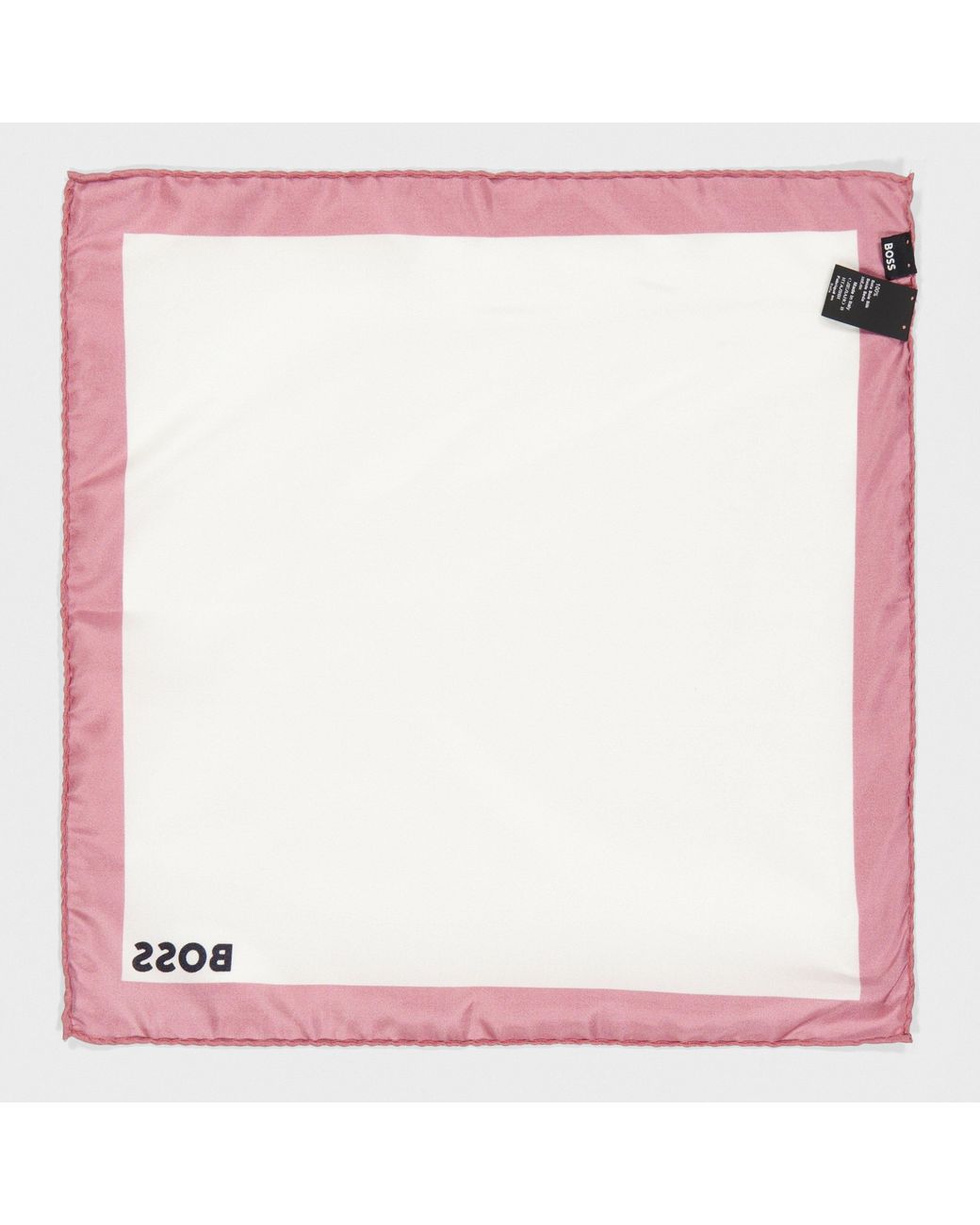 Boss White Pocket Square for men