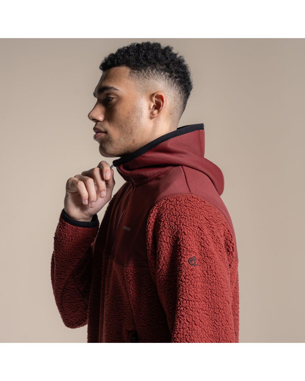Craghoppers Red Telesto Insulated Hooded Fleece Jacket for men