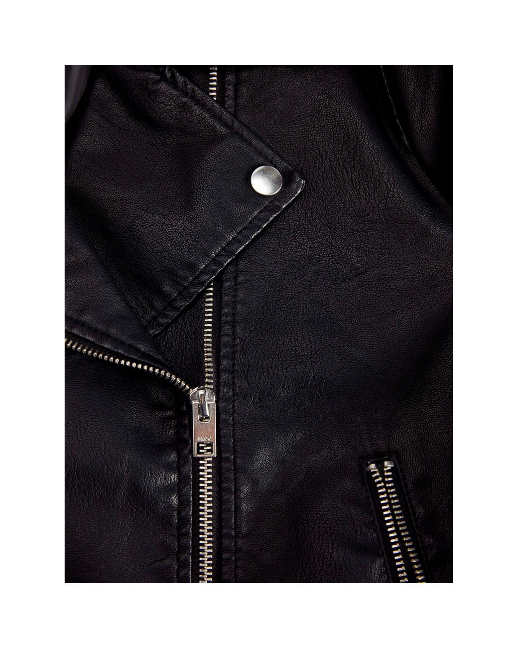 JJXX Black Faux Leather Biker Jacket Ladies