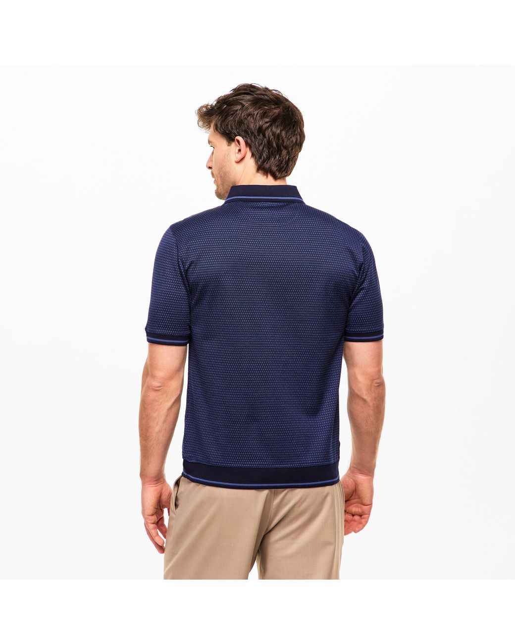 Pal Zileri Blue Pattern Short Sleeve Polo Shirt for men