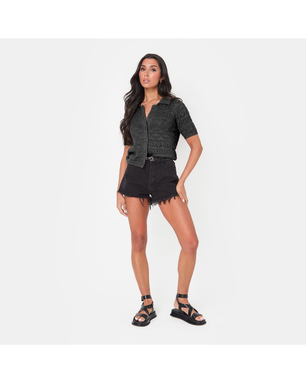 I Saw It First Black Boho Crochet Lace Top