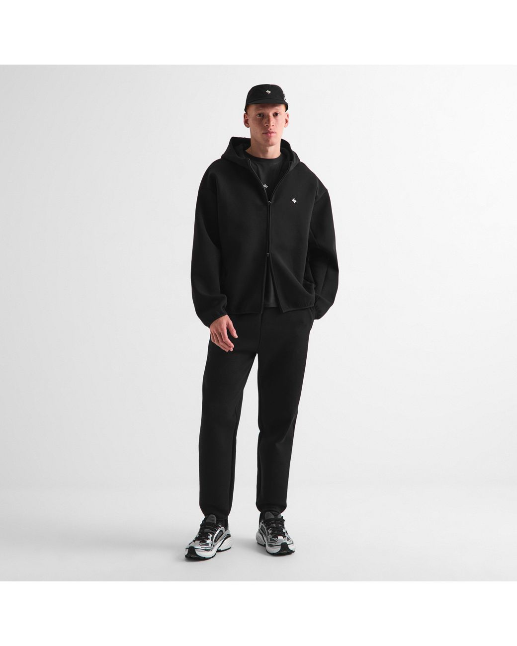 REPRESENT 247 Black Performance Fleece Tracksuit Bottom for men