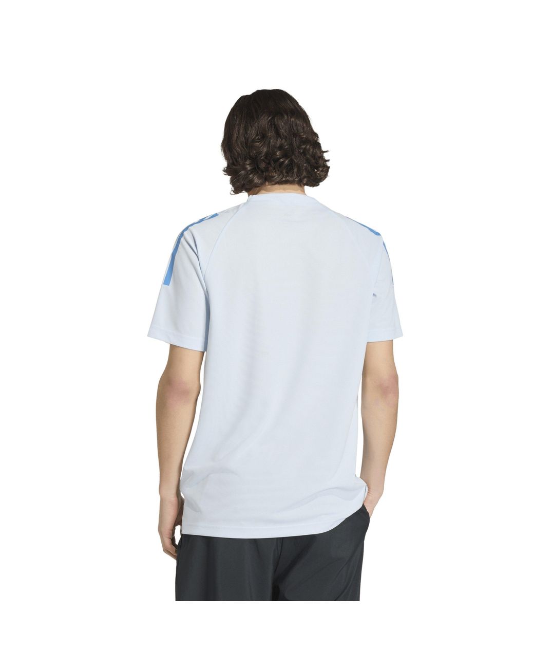 Adidas Blue Classic 3 Stripe Sereno T-Shirt for men