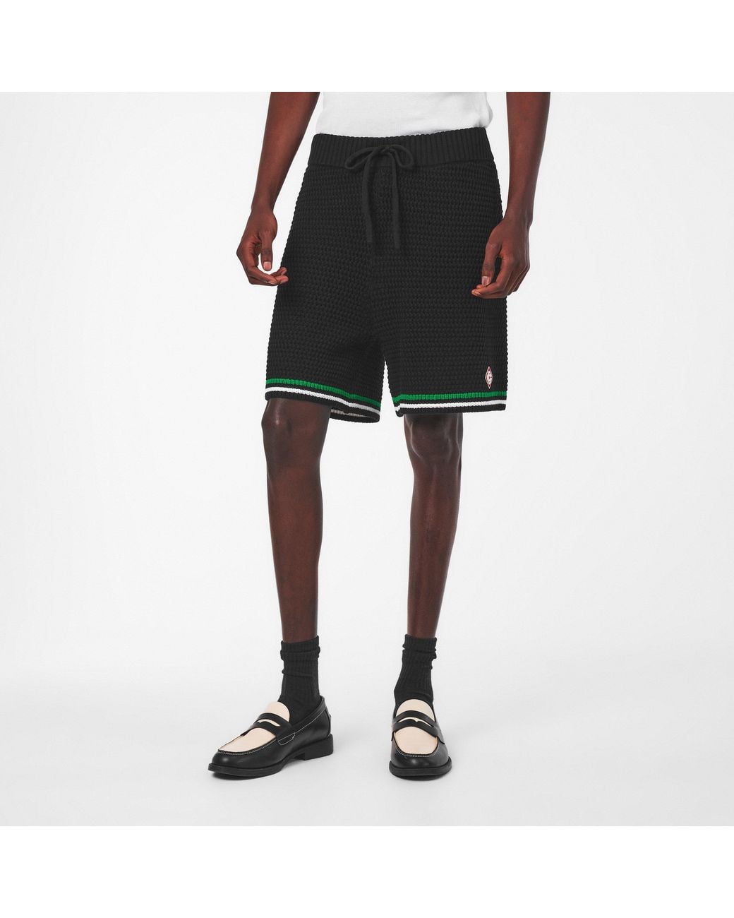 Casablanca Black Woven Tailored Fit Tracksuit Shorts for men