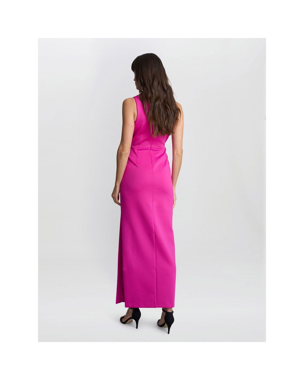Gina Bacconi Pink Sienna Maxi Dress With Bow Detail