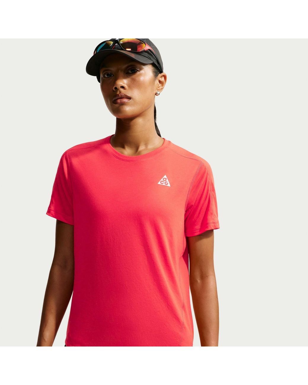 Nike Red Acg Dri-Fit Short-Sleeve Trail Running Top