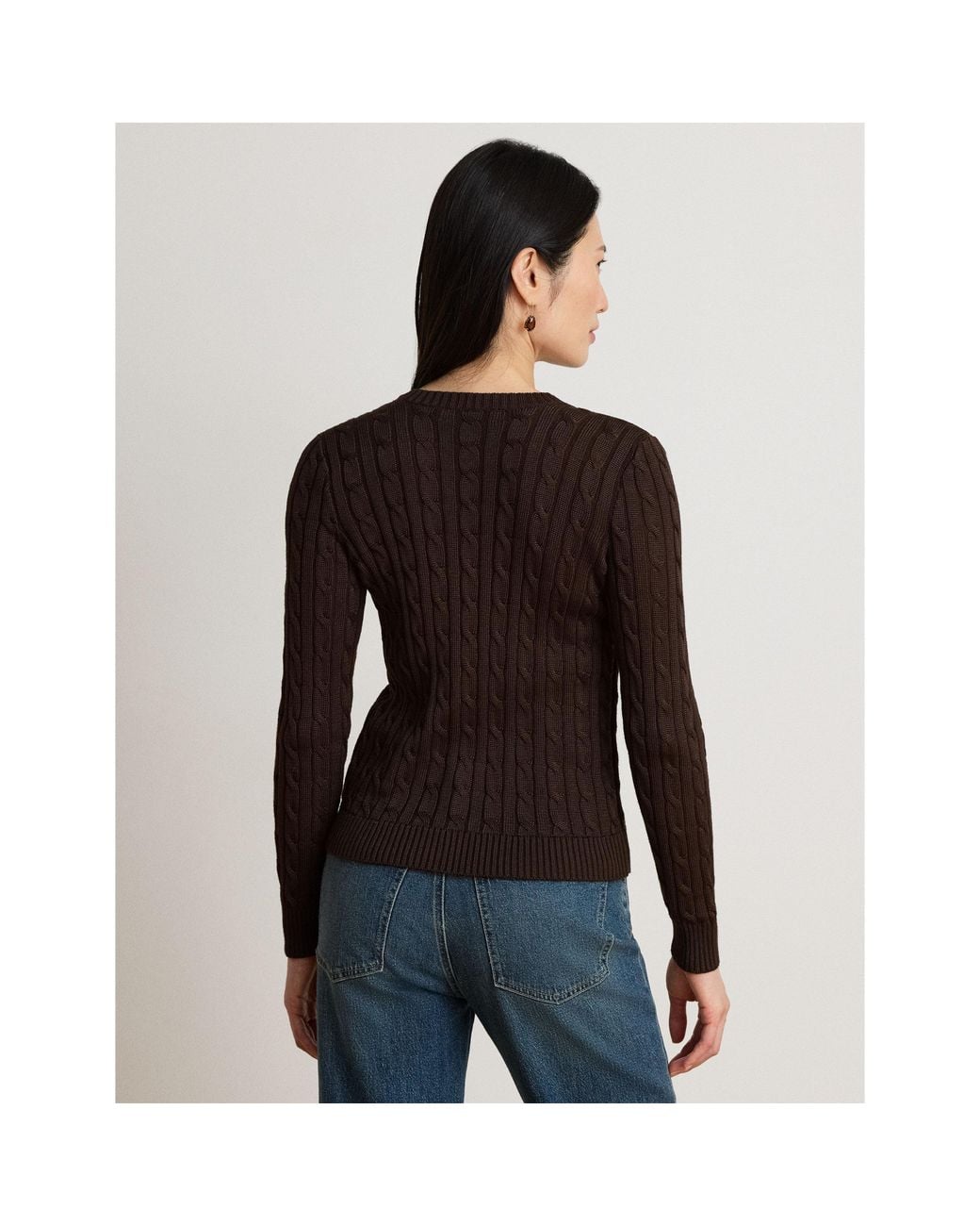 Ralph Lauren Brown Cable-Knit Cardigan