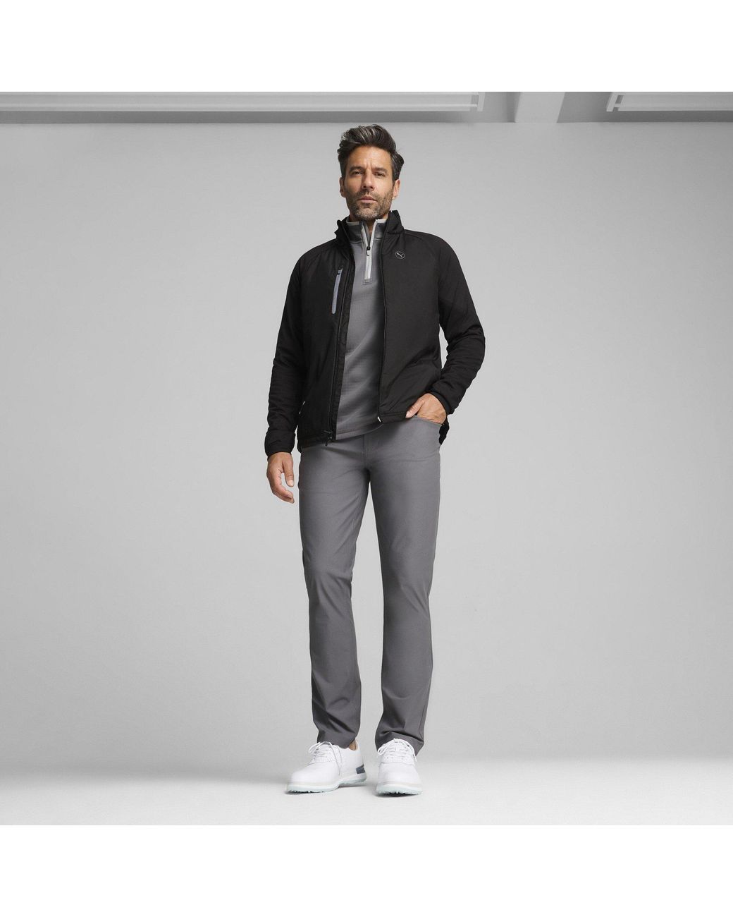 PUMA Black Hielands Jacket Golf for men