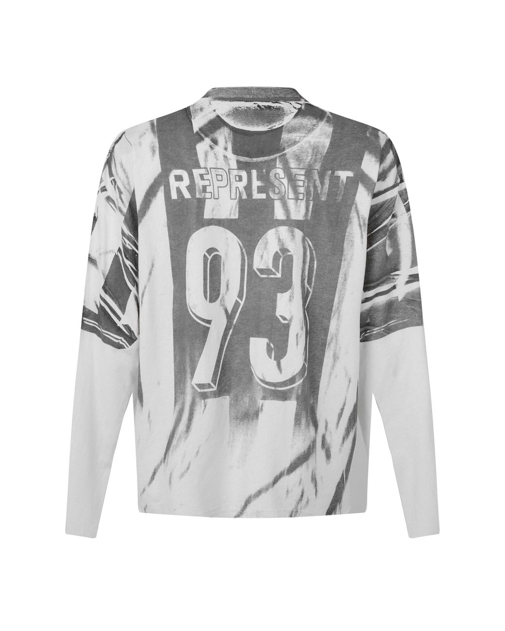 Represent Gray England Long-Sleeve Cotton Graphic Oversized T-Shirt for men