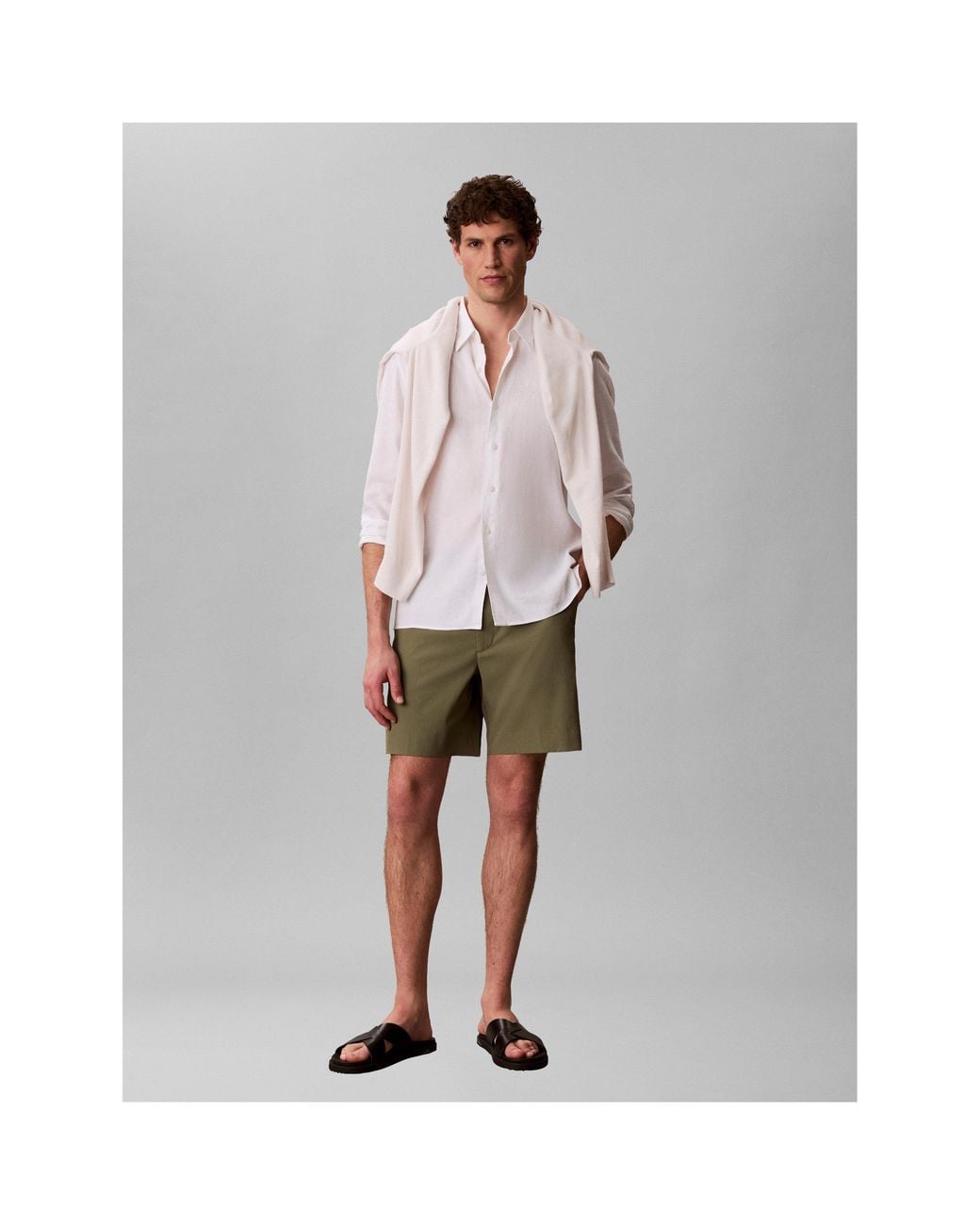 Calvin Klein Green Chino Shorts for men