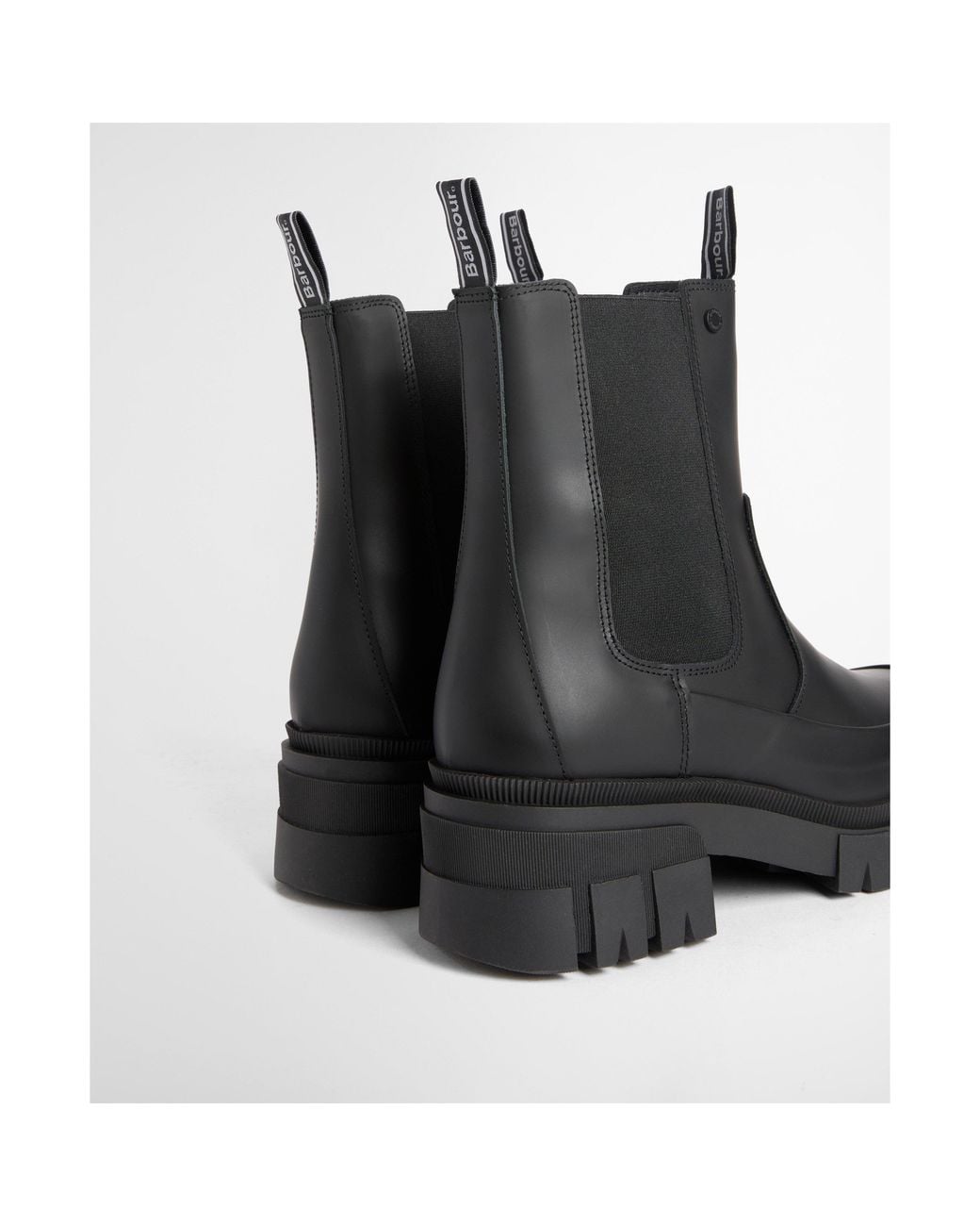 Barbour Black Sofie Modern Heritage Leather Chelsea Boots