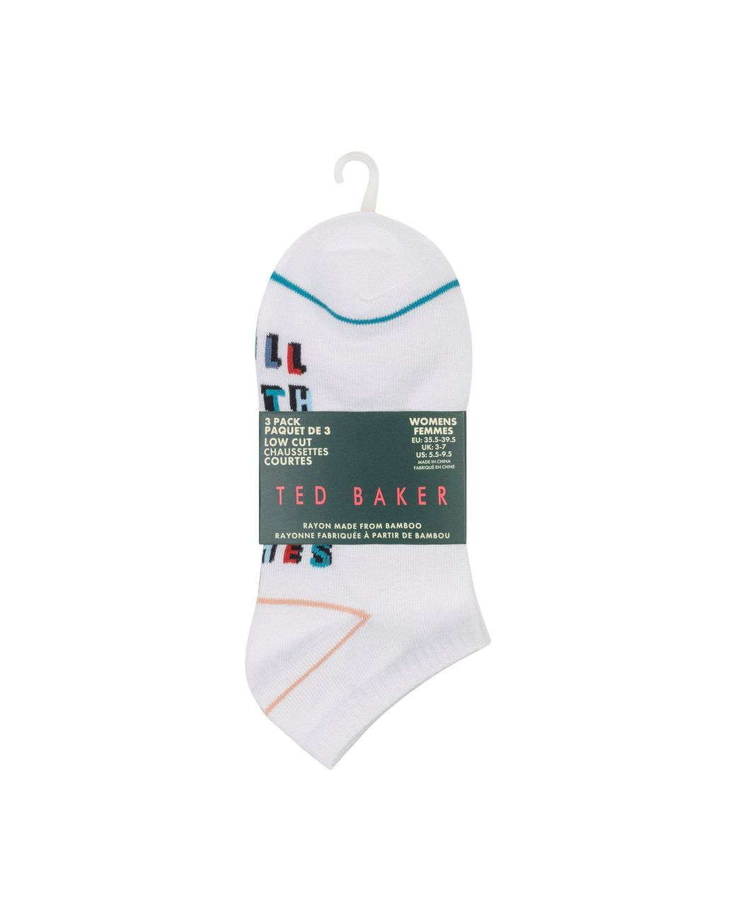 Ted Baker White T Liner Trainer Socks