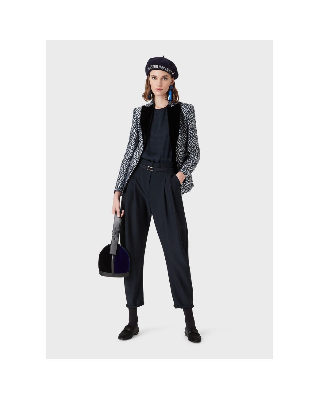 Emporio Armani Gray Emporio Armani Collared Regular Fit Blazer Jacket