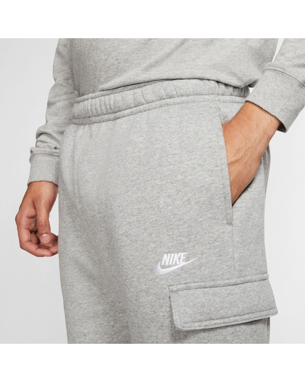 Nike Gray Sportswear Club Fleece Cargo Pants for men
