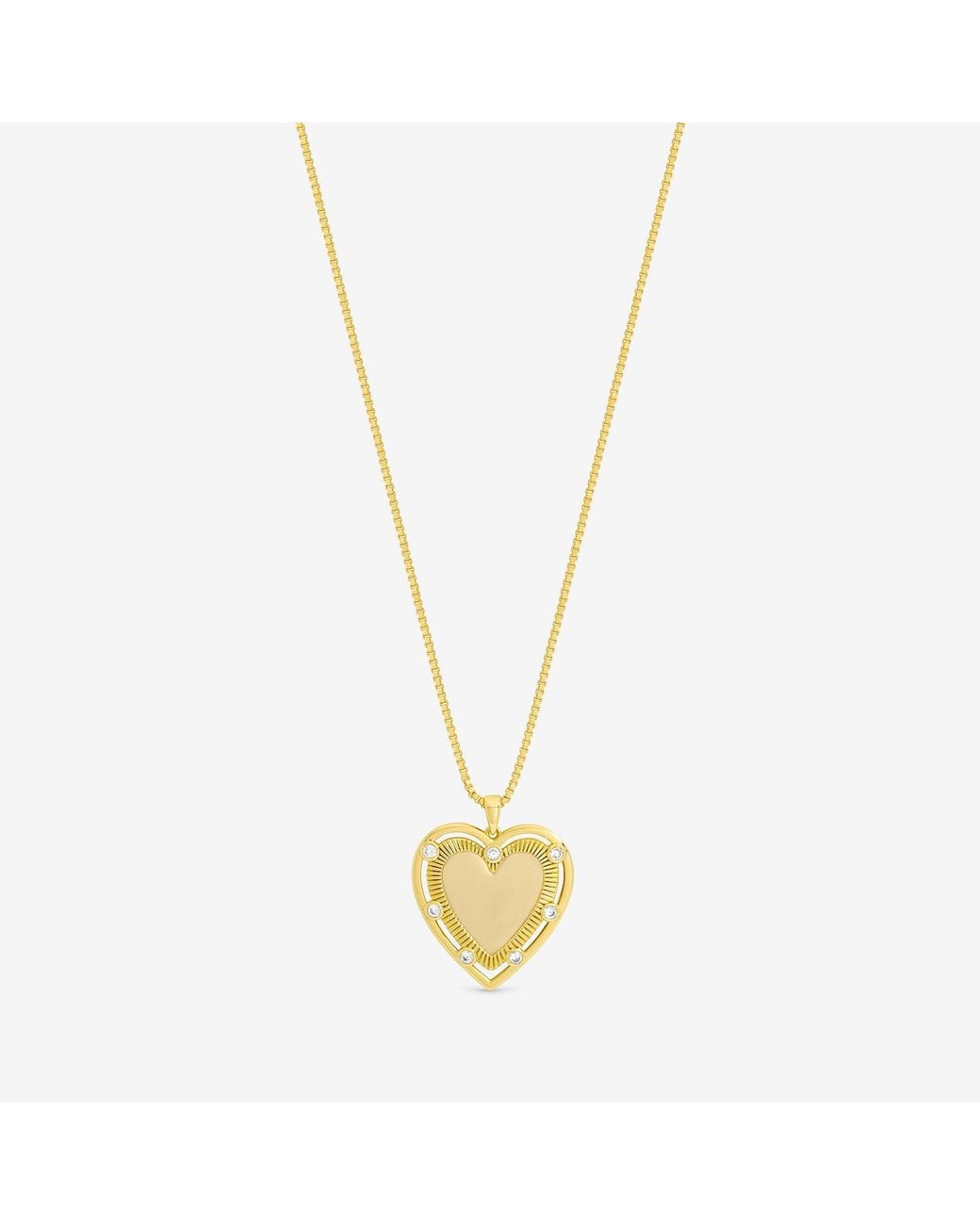 Inicio Metallic 14K Plated Textured Heart Charm Pendant
