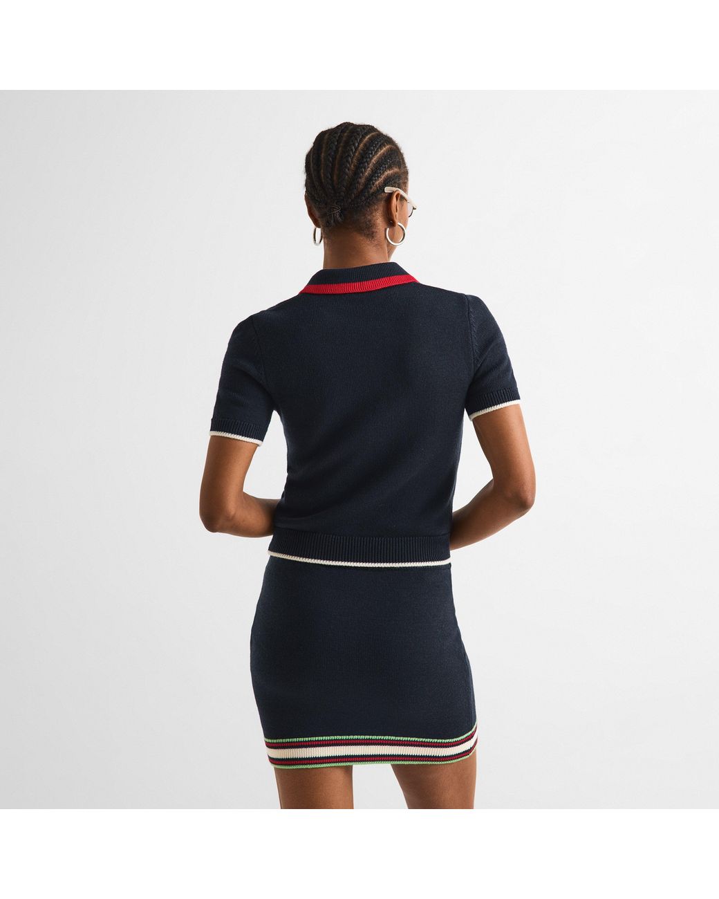 Casablanca Blue Merino Slim-Fit Short-Sleeve Polo