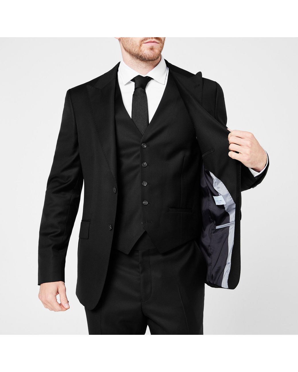 Richard James Black Rivulet Tuxedo Jacket for men