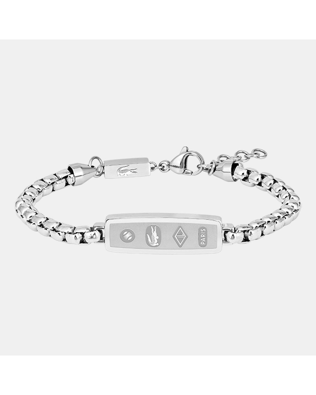 Lacoste Metallic District Stainless Steel Reversible Pendant Bracelet for men