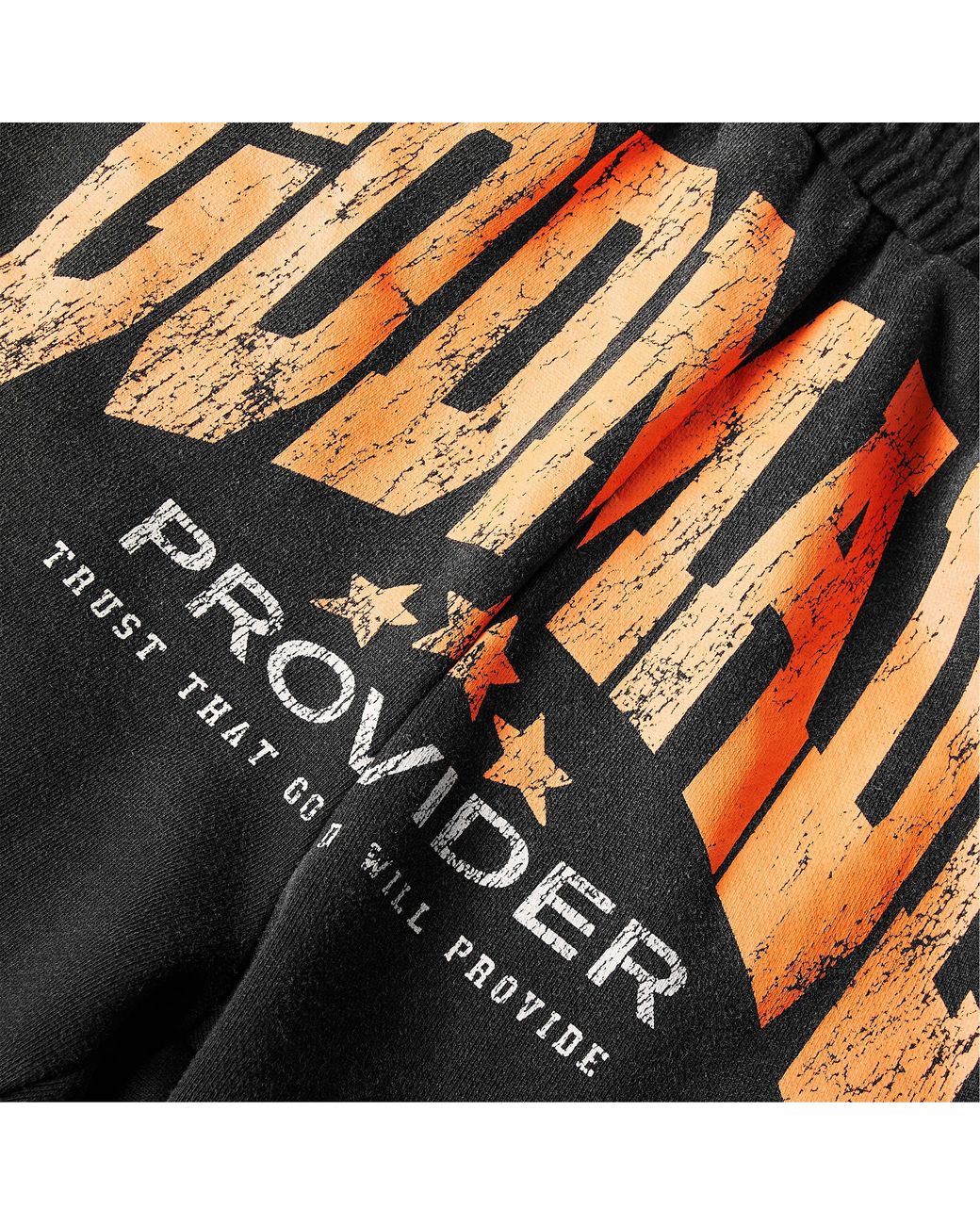 God Made Orange Fleece Jogger Shorts for men
