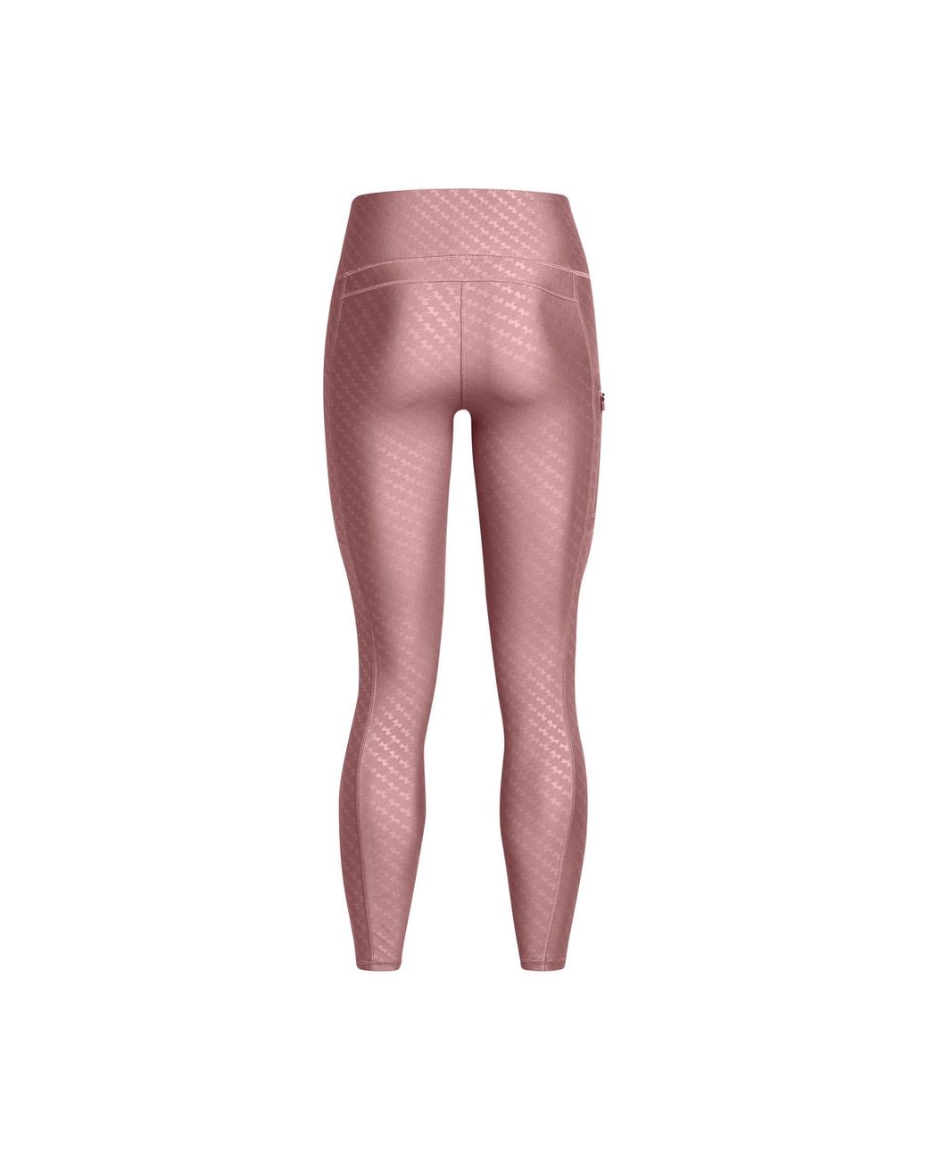 Under Armour Pink Emboss Heatgear Compression-Fit High-Waisted Leggings