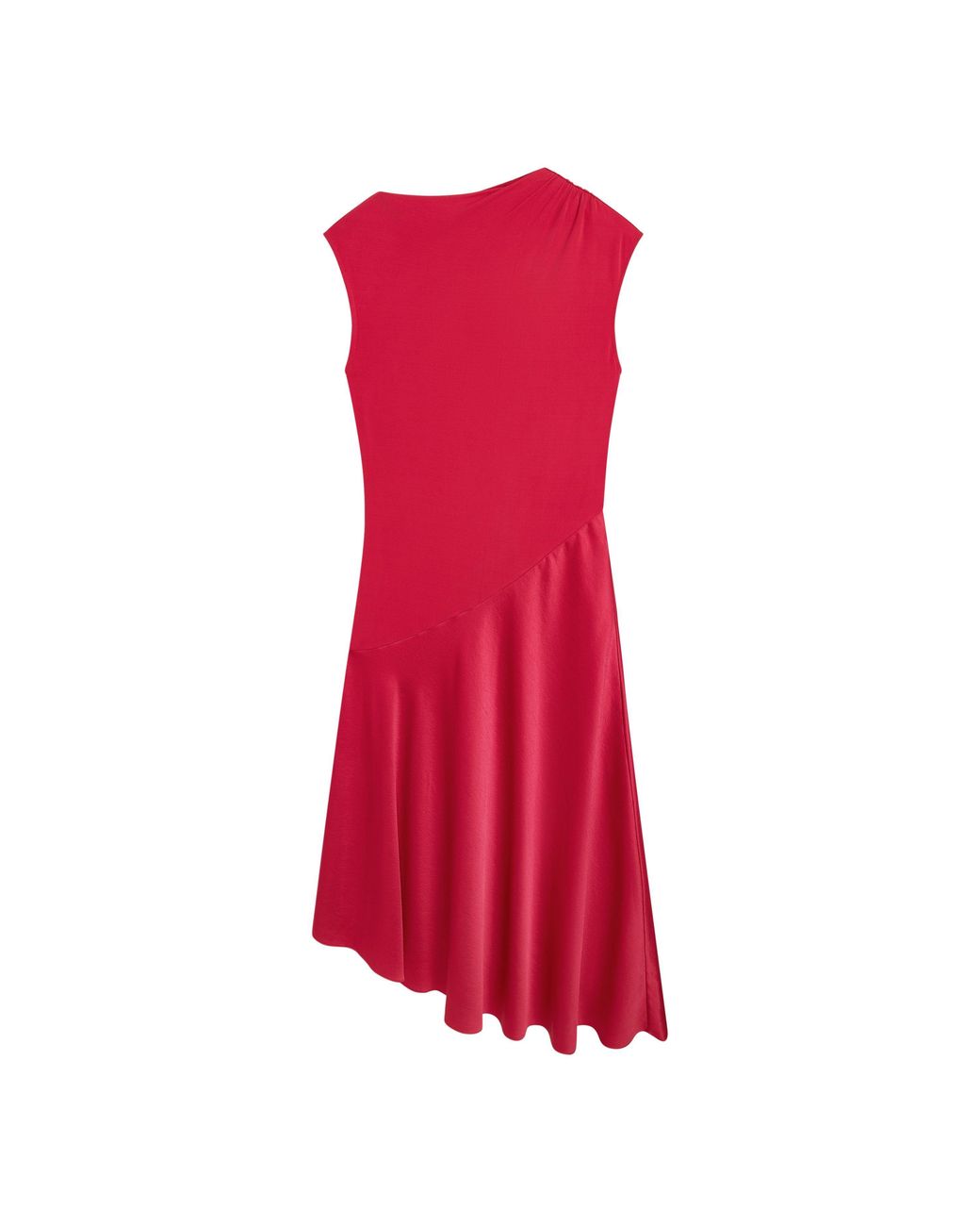 Ted Baker Red Asymmetric Satin Panel Midi Dress