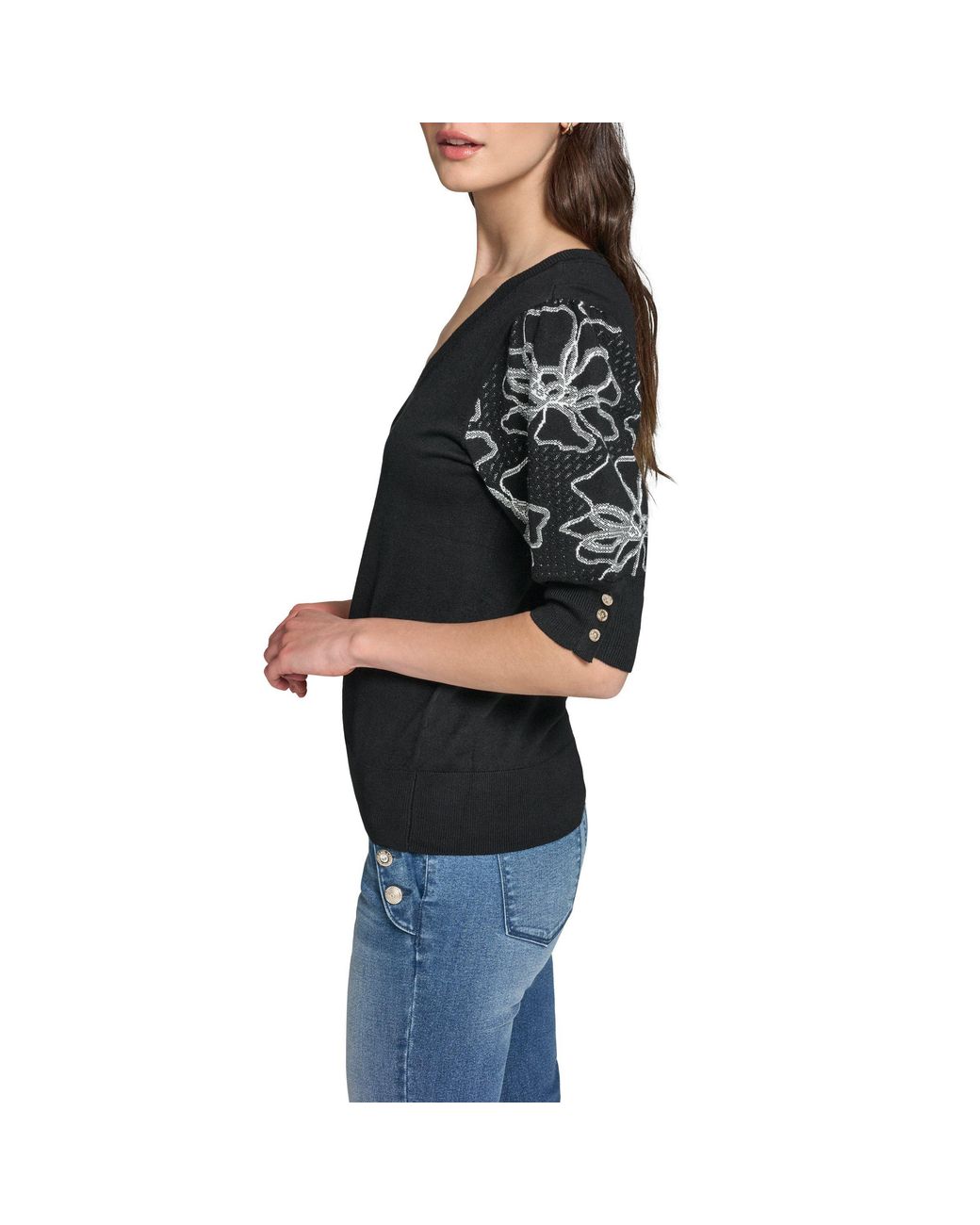 Karl Lagerfeld Black Sportswear Knitted Top