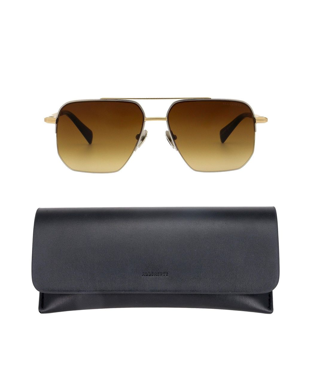 AllSaints Brown Kai Aviator Sunglasses