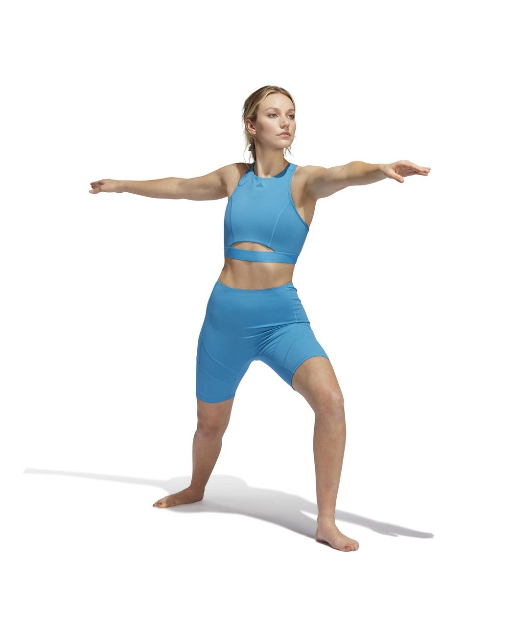 Adidas Blue Yoga Studio Pocket Short Tights
