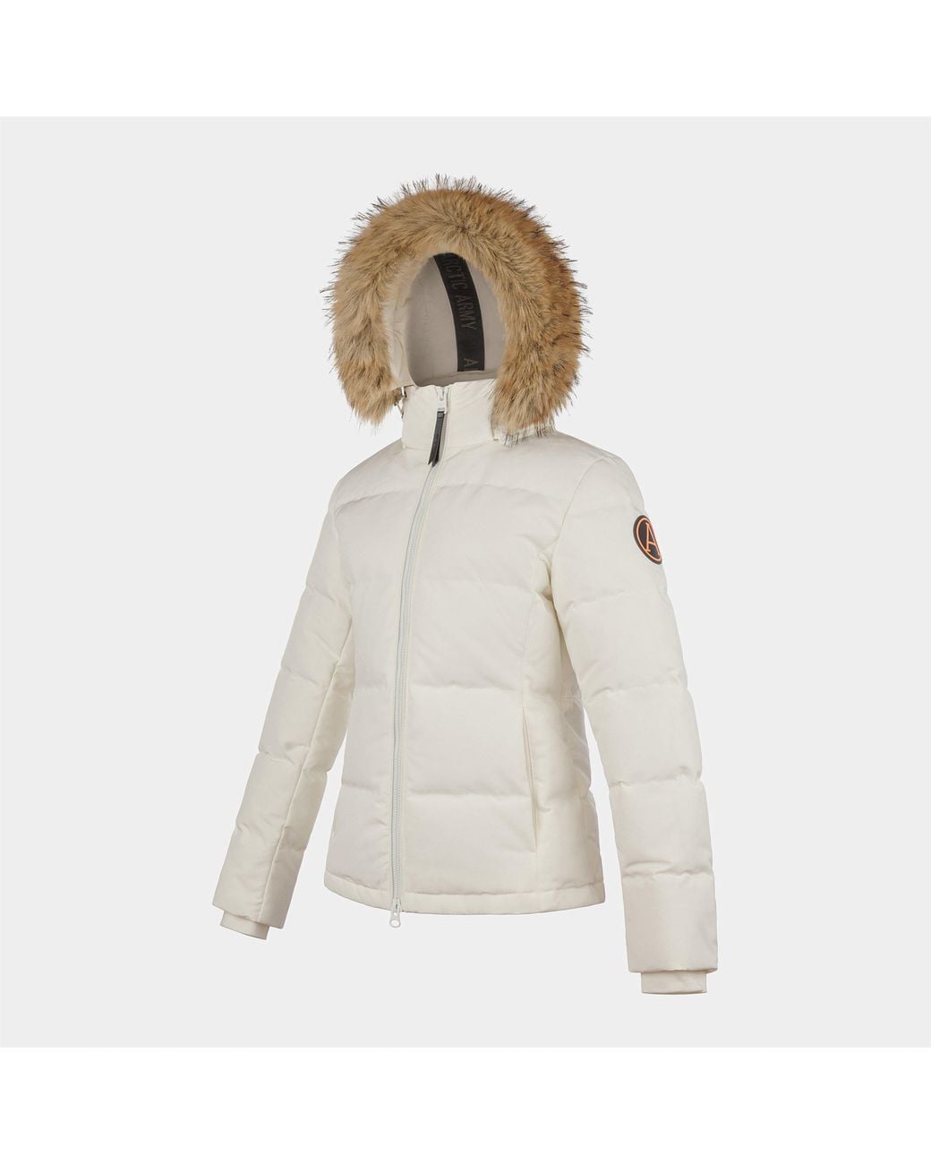 ARCTIC ARMY Natural Hooded Long Sleeve Weather Resistant Parka