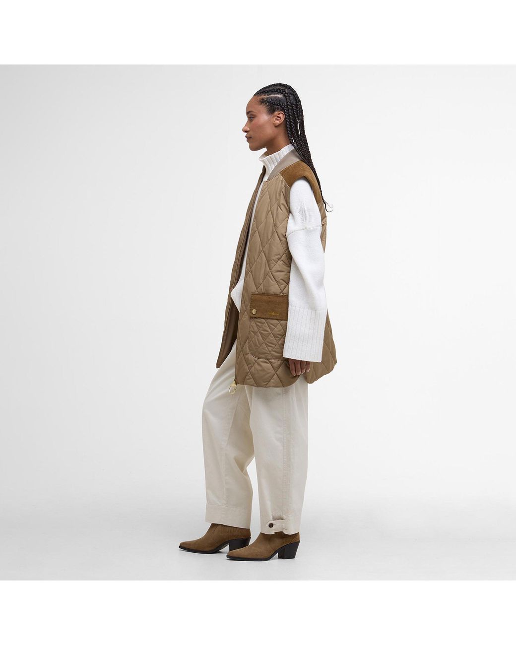 Barbour Natural Lydia Diamond Quilted Sleeveless Gilet
