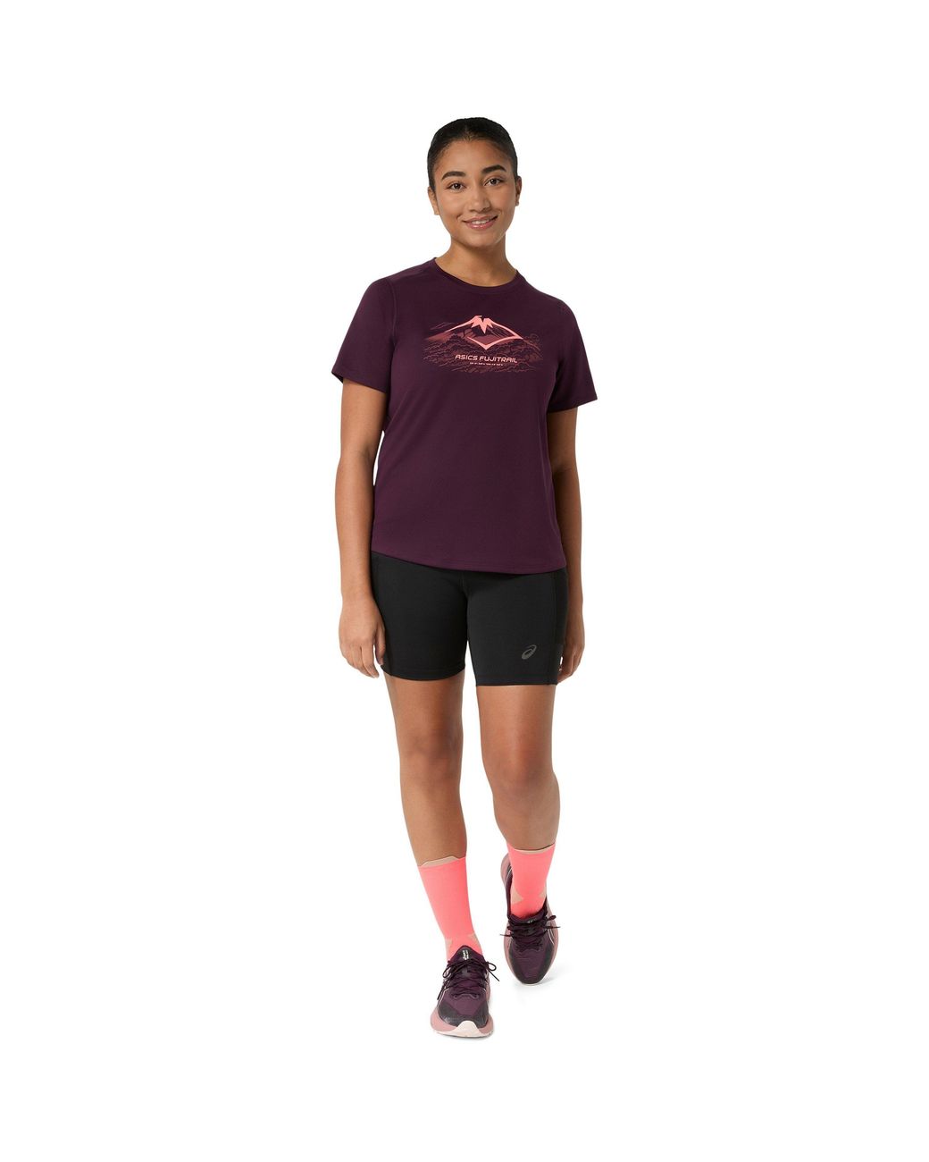 Asics Purple Fuji Logo Short Sleeve Running T-Shirt