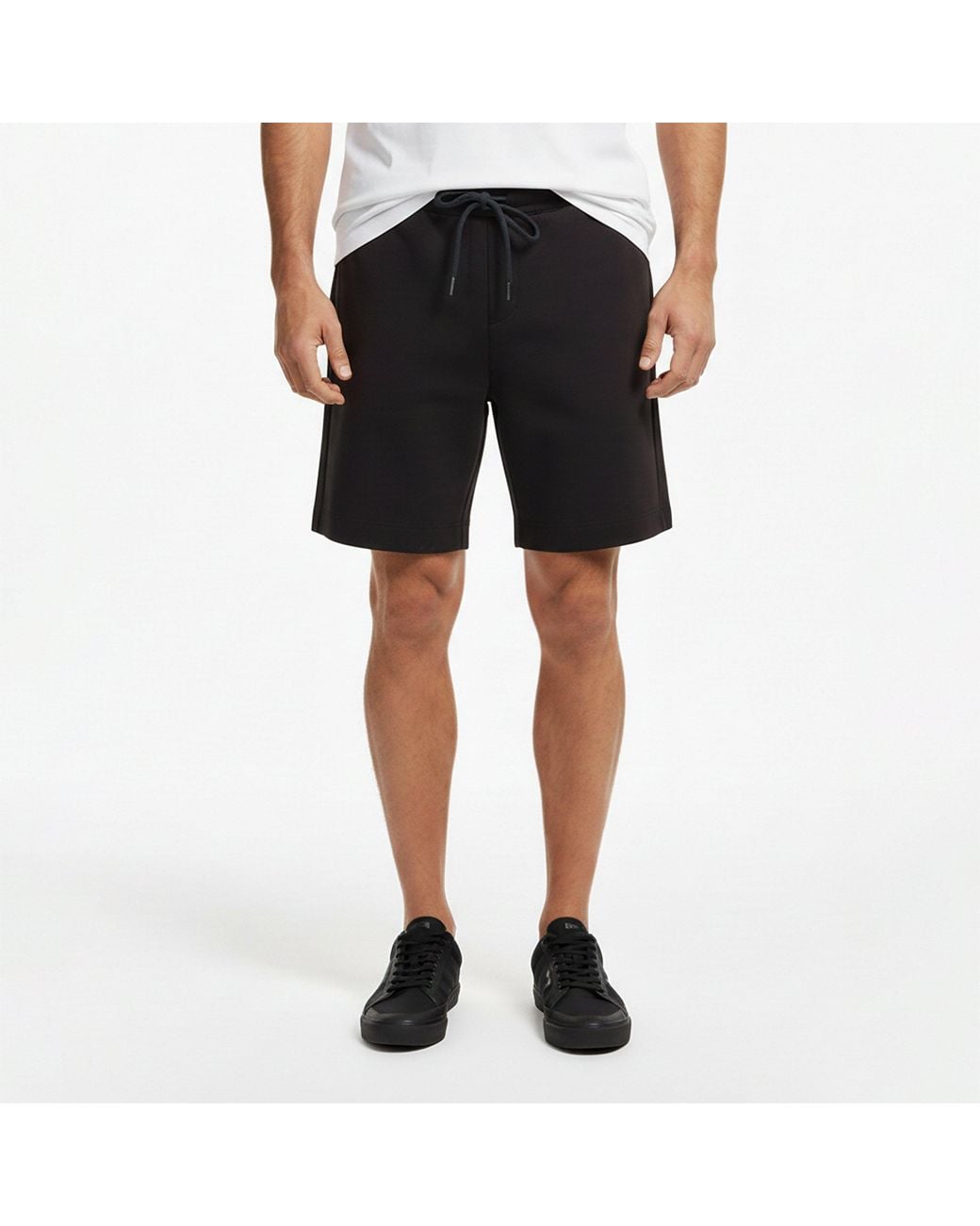 Boss Black Soft Fleece Drawstring Shorts for men